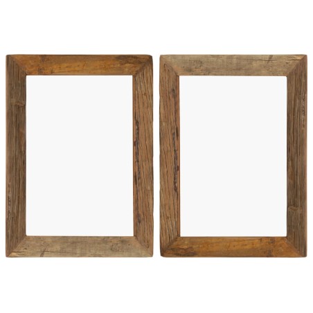 vidaXL Bilderrahmen 2 Stk. 40x50 cm Massives Altholz und Glas