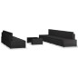 8-tlg. Garten-Lounge-Set Poly Rattan Schwarz 8-tlg. Garten-Lounge-Set Poly Rattan Schwarz