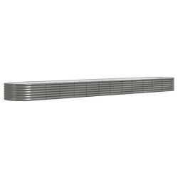 vidaXL Hochbeet Pulverbeschichteter Stahl 512x80x36 cm Grau