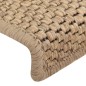 vidaXL Treppenmatten Selbstklebend Sisal-Optik 15 Stk. 65x21x4 cm Sand vidaXL Treppenmatten Selbstklebend Sisal-Optik 15 Stk. 65x21x4 cm Sand