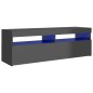 vidaXL TV-Schrank mit LED-Leuchten Hochglanz-Grau 120x35x40 cm vidaXL TV-Schrank mit LED-Leuchten Hochglanz-Grau 120x35x40 cm