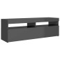 vidaXL TV-Schrank mit LED-Leuchten Hochglanz-Grau 120x35x40 cm vidaXL TV-Schrank mit LED-Leuchten Hochglanz-Grau 120x35x40 cm