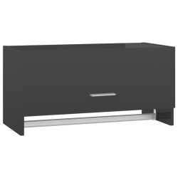 vidaXL Kleiderschrank Hochglanz-Grau 70x32,5x35 cm Holzwerkstoff
