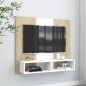 vidaXL TV-Wandschrank Weiß Sonoma-Eiche 102x23,5x90 cm Holzwerkstoff vidaXL TV-Wandschrank Weiß Sonoma-Eiche 102x23,5x90 cm Holzwerkstoff