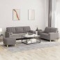 vidaXL 3-tlg. Sofagarnitur mit Kissen Taupe Stoff vidaXL 3-tlg. Sofagarnitur mit Kissen Taupe Stoff