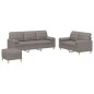 vidaXL 3-tlg. Sofagarnitur mit Kissen Taupe Stoff vidaXL 3-tlg. Sofagarnitur mit Kissen Taupe Stoff