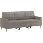 vidaXL 3-tlg. Sofagarnitur mit Kissen Taupe Stoff vidaXL 3-tlg. Sofagarnitur mit Kissen Taupe Stoff