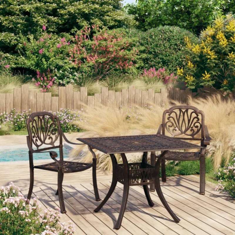 vidaXL 3-tlg. Bistro-Set Aluminiumguss Bronzen vidaXL 3-tlg. Bistro-Set Aluminiumguss Bronzen