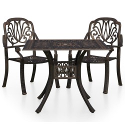 vidaXL 3-tlg. Bistro-Set Aluminiumguss Bronzen