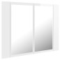 vidaXL LED-Bad-Spiegelschrank Hochglanz-Weiß 60x12x45 cm Acryl vidaXL LED-Bad-Spiegelschrank Hochglanz-Weiß 60x12x45 cm Acryl