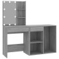 vidaXL LED-Schminktisch mit Schrank Grau Sonoma Holzwerkstoff vidaXL LED-Schminktisch mit Schrank Grau Sonoma Holzwerkstoff