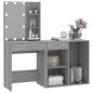 vidaXL LED-Schminktisch mit Schrank Grau Sonoma Holzwerkstoff vidaXL LED-Schminktisch mit Schrank Grau Sonoma Holzwerkstoff