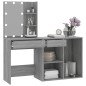 vidaXL LED-Schminktisch mit Schrank Grau Sonoma Holzwerkstoff vidaXL LED-Schminktisch mit Schrank Grau Sonoma Holzwerkstoff