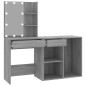 vidaXL LED-Schminktisch mit Schrank Grau Sonoma Holzwerkstoff vidaXL LED-Schminktisch mit Schrank Grau Sonoma Holzwerkstoff