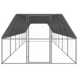 vidaXL Outdoor-Hühnerkäfig 3x12x2 m Verzinkter Stahl