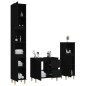 vidaXL 3-tlg. Badmöbel-Set Schwarz Holzwerkstoff vidaXL 3-tlg. Badmöbel-Set Schwarz Holzwerkstoff