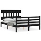 vidaXL Massivholzbett mit Kopfteil Schwarz 140x200 cm vidaXL Massivholzbett mit Kopfteil Schwarz 140x200 cm