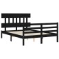 vidaXL Massivholzbett mit Kopfteil Schwarz 140x200 cm vidaXL Massivholzbett mit Kopfteil Schwarz 140x200 cm
