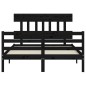 vidaXL Massivholzbett mit Kopfteil Schwarz 140x200 cm vidaXL Massivholzbett mit Kopfteil Schwarz 140x200 cm