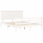 vidaXL Massivholzbett mit Kopfteil Weiß 160x200 cm vidaXL Massivholzbett mit Kopfteil Weiß 160x200 cm