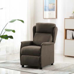 vidaXL Massagesessel Taupe Stoff