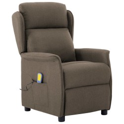 vidaXL Massagesessel Taupe Stoff