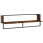vidaXL Wandregal mit Stange Räuchereiche 100x25x30 cm vidaXL Wandregal mit Stange Räuchereiche 100x25x30 cm