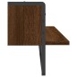 vidaXL Wandregal mit Stange Braun Eichen-Optik 100x25x30 cm vidaXL Wandregal mit Stange Braun Eichen-Optik 100x25x30 cm