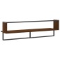 vidaXL Wandregal mit Stange Braun Eichen-Optik 100x25x30 cm vidaXL Wandregal mit Stange Braun Eichen-Optik 100x25x30 cm