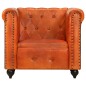 vidaXL Chesterfield-Sessel Hellbraun Echtleder vidaXL Chesterfield-Sessel Hellbraun Echtleder