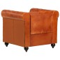 vidaXL Chesterfield-Sessel Hellbraun Echtleder vidaXL Chesterfield-Sessel Hellbraun Echtleder
