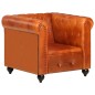vidaXL Chesterfield-Sessel Hellbraun Echtleder vidaXL Chesterfield-Sessel Hellbraun Echtleder