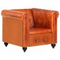 vidaXL Chesterfield-Sessel Hellbraun Echtleder vidaXL Chesterfield-Sessel Hellbraun Echtleder