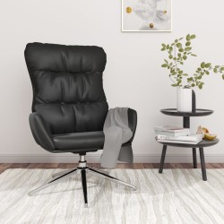 vidaXL Relaxsessel Schwarz Echtleder