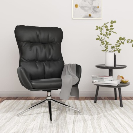 vidaXL Relaxsessel Schwarz Echtleder