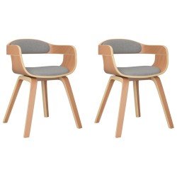 vidaXL Esszimmerstühle 2 Stk. Taupe Bugholz und Stoff