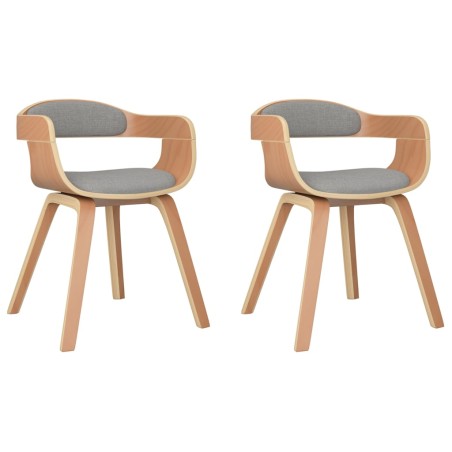 vidaXL Esszimmerstühle 2 Stk. Taupe Bugholz und Stoff