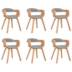 vidaXL Esszimmerstühle 6 Stk. Taupe Bugholz und Stoff