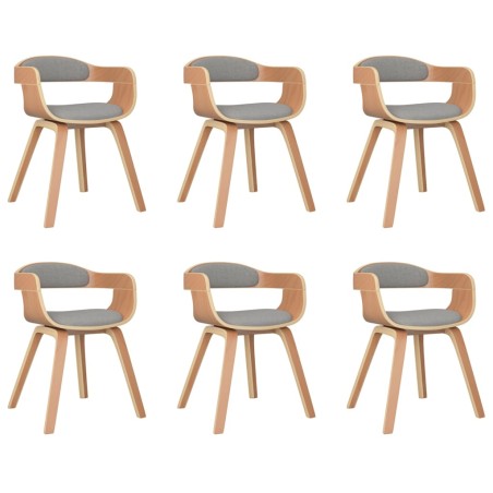 vidaXL Esszimmerstühle 6 Stk. Taupe Bugholz und Stoff