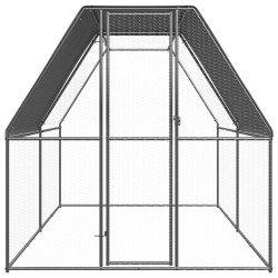 vidaXL Outdoor-Hühnerkäfig 2x4x2 m Verzinkter Stahl 