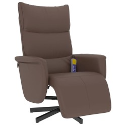 vidaXL Massagesessel mit Fußteil Braun Kunstleder