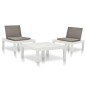 3-tlg. Garten-Lounge-Set Kunststoff Weiß 3-tlg. Garten-Lounge-Set Kunststoff Weiß
