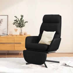 vidaXL Relaxsessel mit Fußstütze Schwarz Stoff