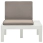 3-tlg. Garten-Lounge-Set Kunststoff Weiß 3-tlg. Garten-Lounge-Set Kunststoff Weiß