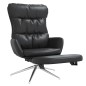 vidaXL Relaxsessel mit Fußstütze Schwarz Echtleder & Kunstleder vidaXL Relaxsessel mit Fußstütze Schwarz Echtleder & Kunstleder