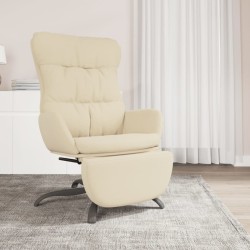 vidaXL Relaxsessel mit Fußstütze Creme Stoff