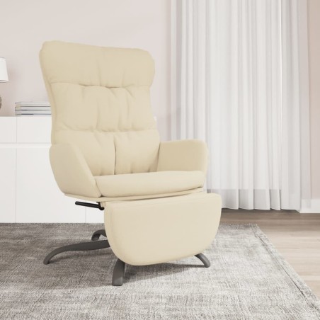 vidaXL Relaxsessel mit Fußstütze Creme Stoff