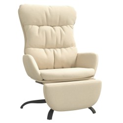 vidaXL Relaxsessel mit Fußstütze Creme Stoff
