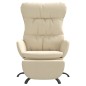 vidaXL Relaxsessel mit Fußstütze Creme Stoff