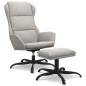 vidaXL Relaxsessel mit Hocker Hellgrau Mikrofasergewebe vidaXL Relaxsessel mit Hocker Hellgrau Mikrofasergewebe